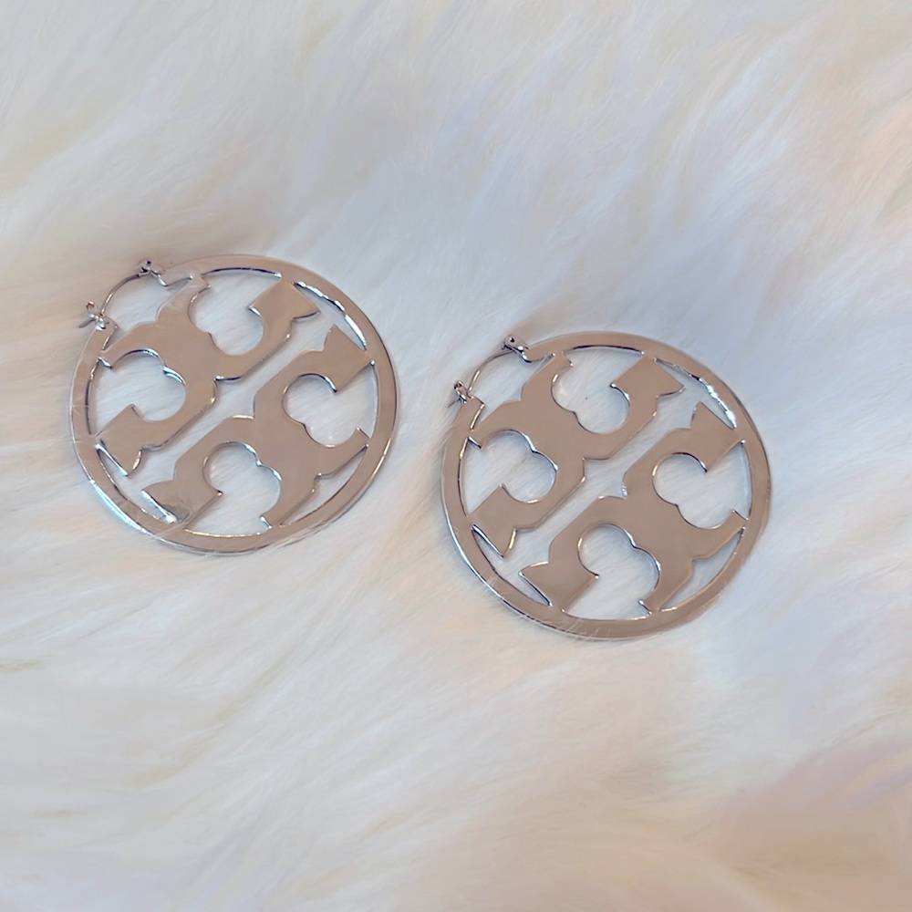 Tory Burch Silver Hoop Earrings